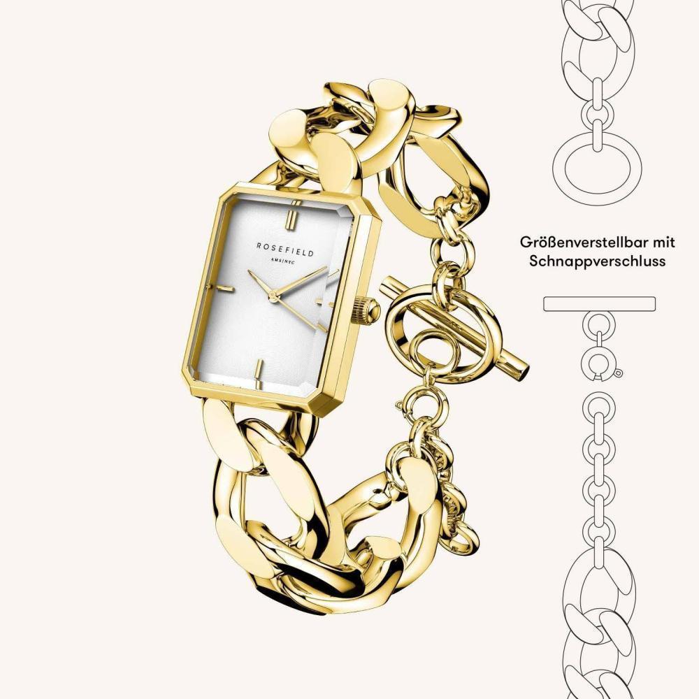 ROSEFIELD Damenuhr STUDIO Octagon XS Kettenuhr Gold eckig SWGSG-O55