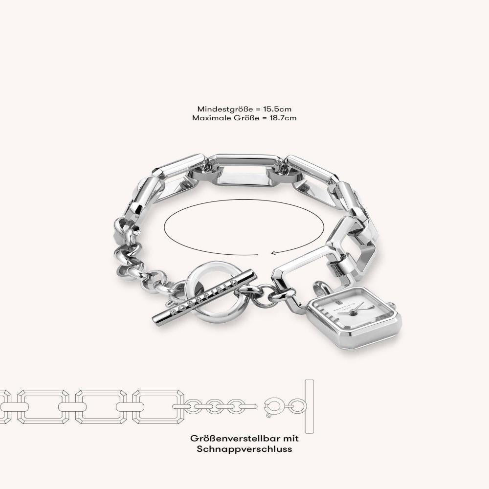 ROSEFIELD Damenuhr STUDIO Kettenuhr Silber eckig SWSSS-O53