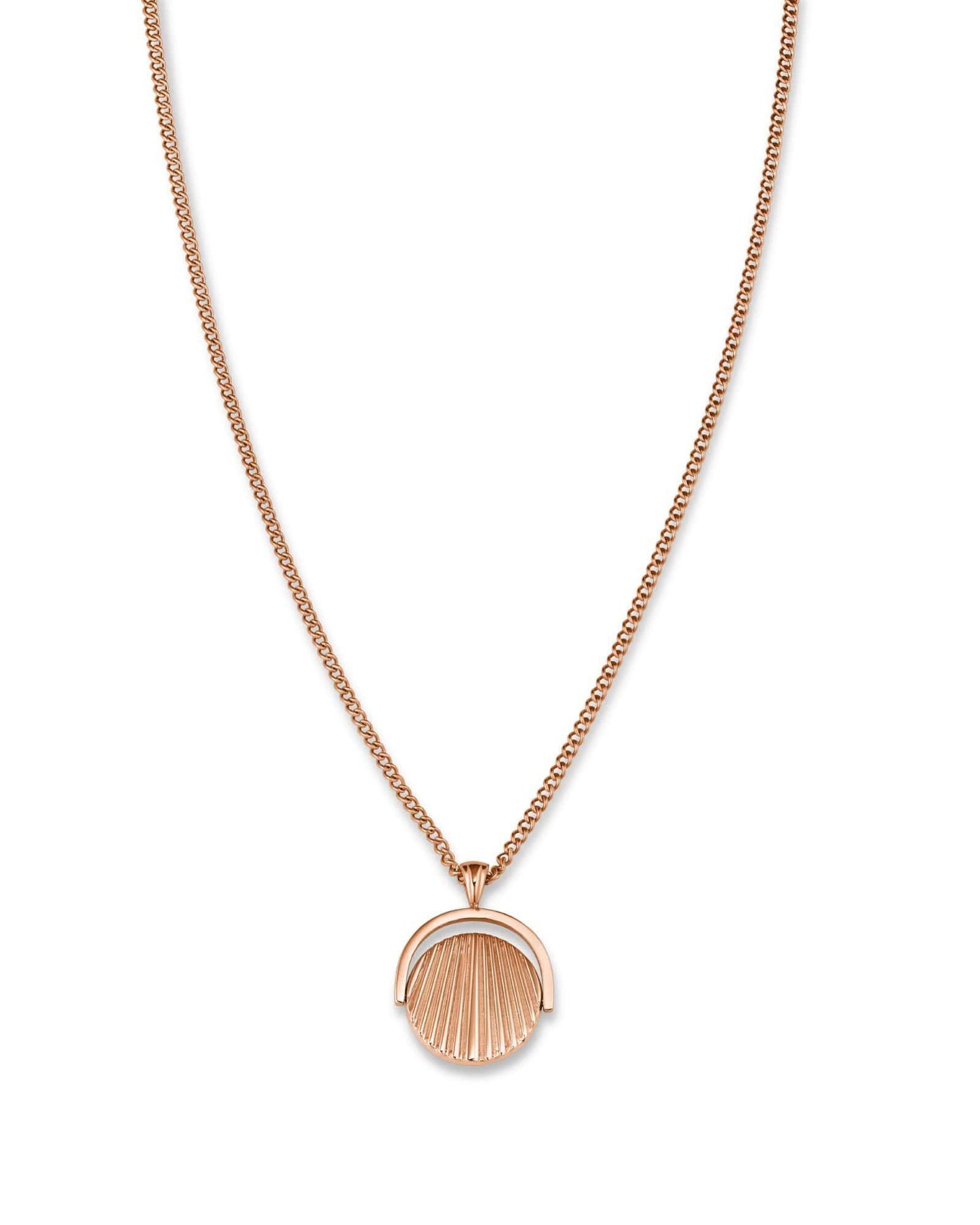 ROSEFIELD Kette TOC Necklace Twisting Sunray Coin pendant Rose Gold JTNCRG-J449