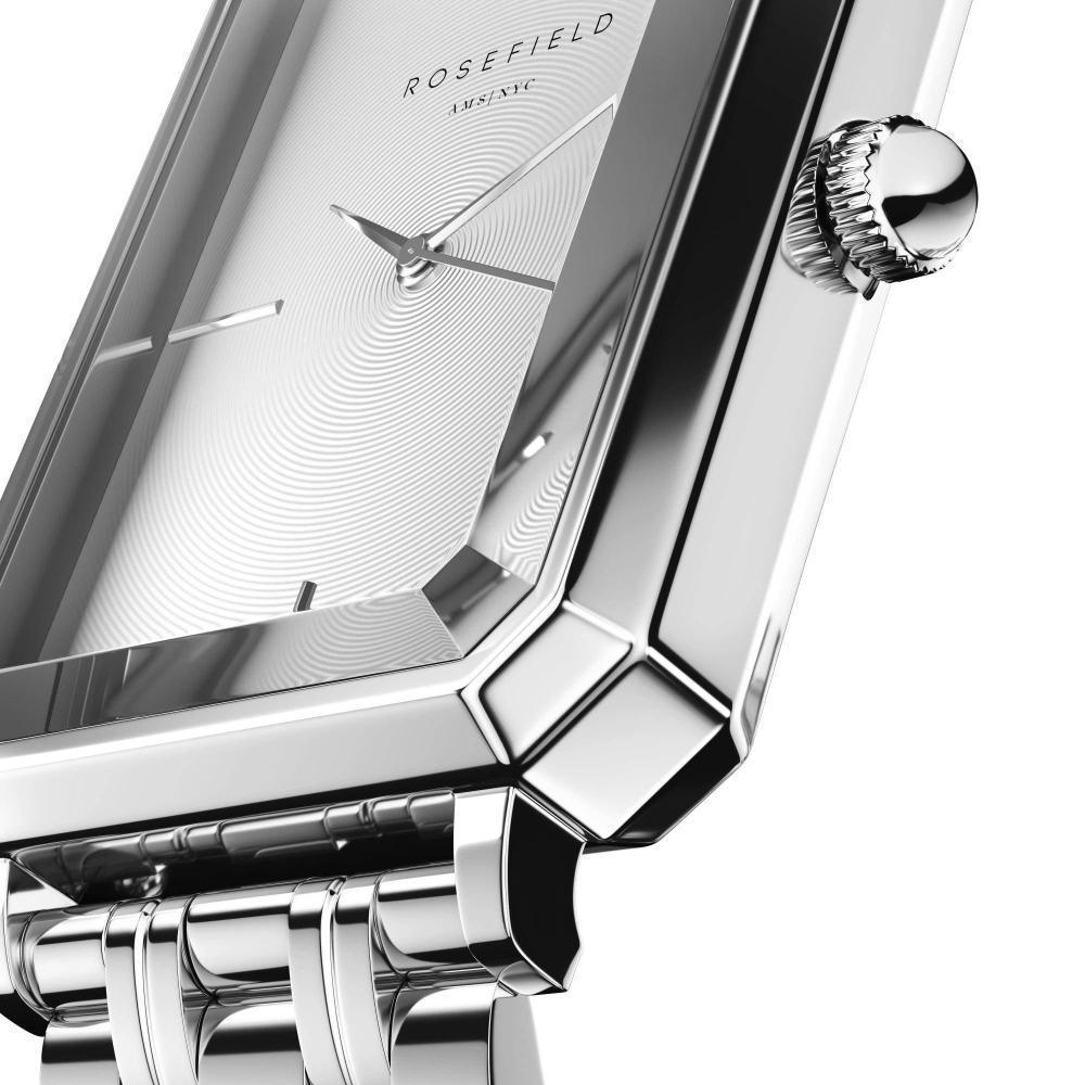 ROSEFIELD Women's Watch The Octagon White Sunray Steel Silver OCWSS-O41