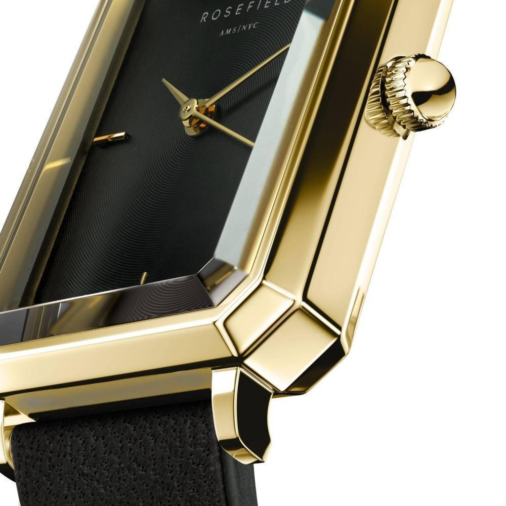 ROSEFIELD women's watch The Elles Black Sunray Black Leather Gold