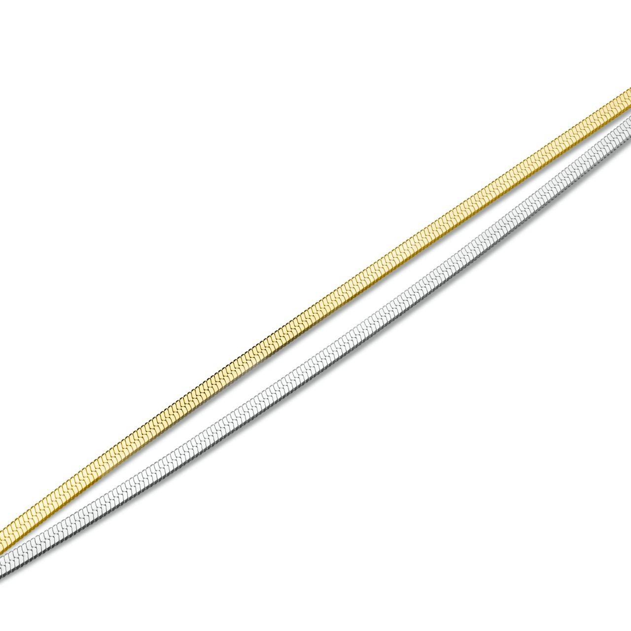 ROSEFIELD Armband Doppel-Snake Duo Tone Silber + Gold