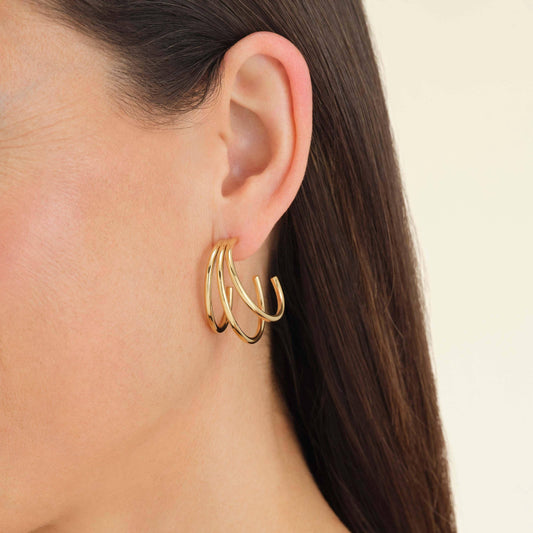 ROSEFIELD Ohrringe Triple Hoops Gold