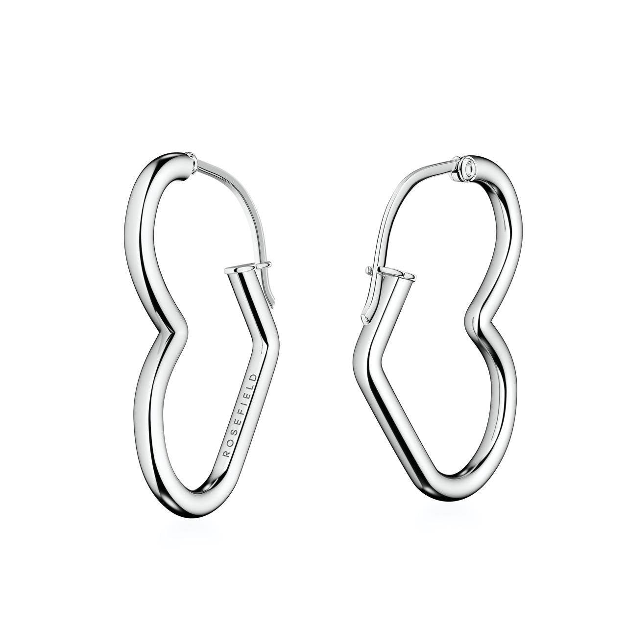 ROSEFIELD Ohrringe Heart Hoops Silver