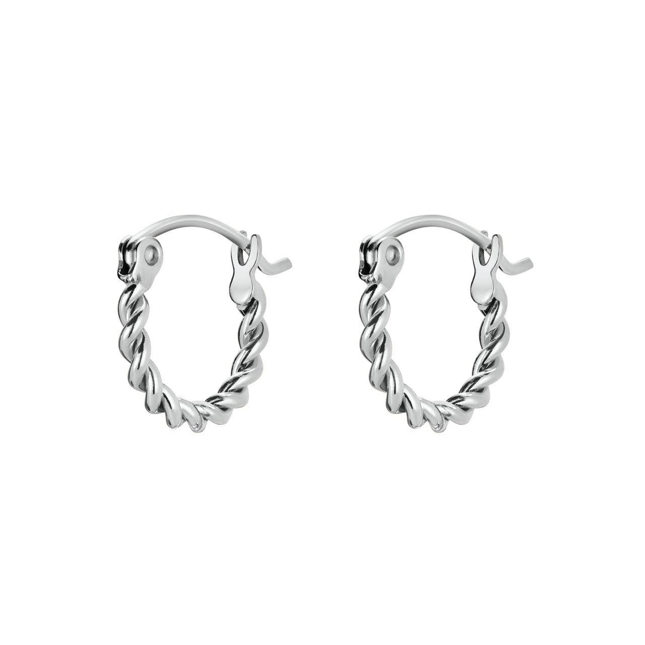 ROSEFIELD Earrings Twisted Hoops Silver