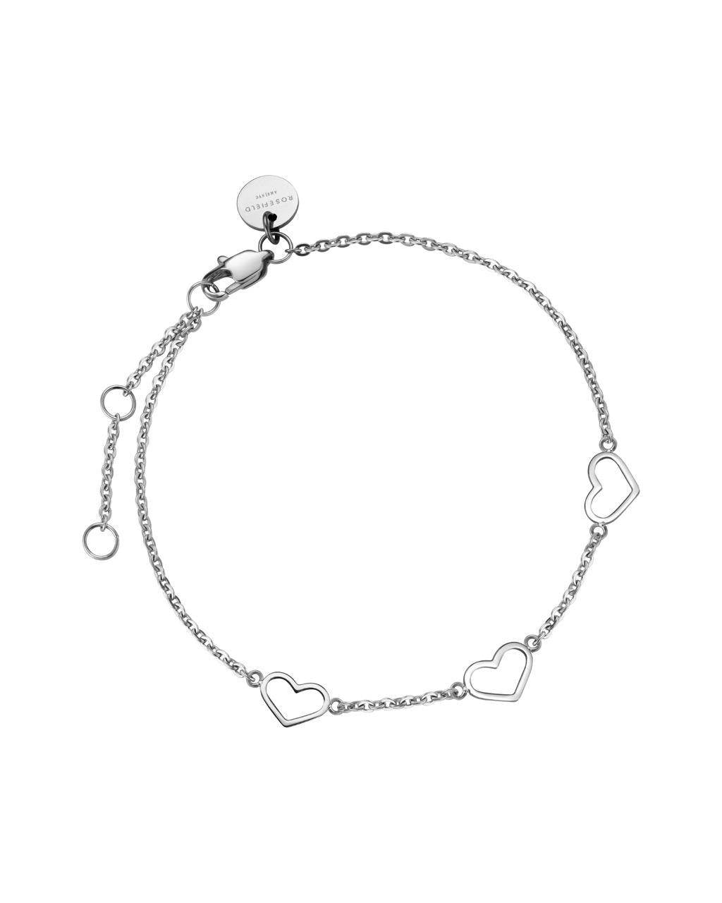 ROSEFIELD Armband Triple Heart Bracelet Silver