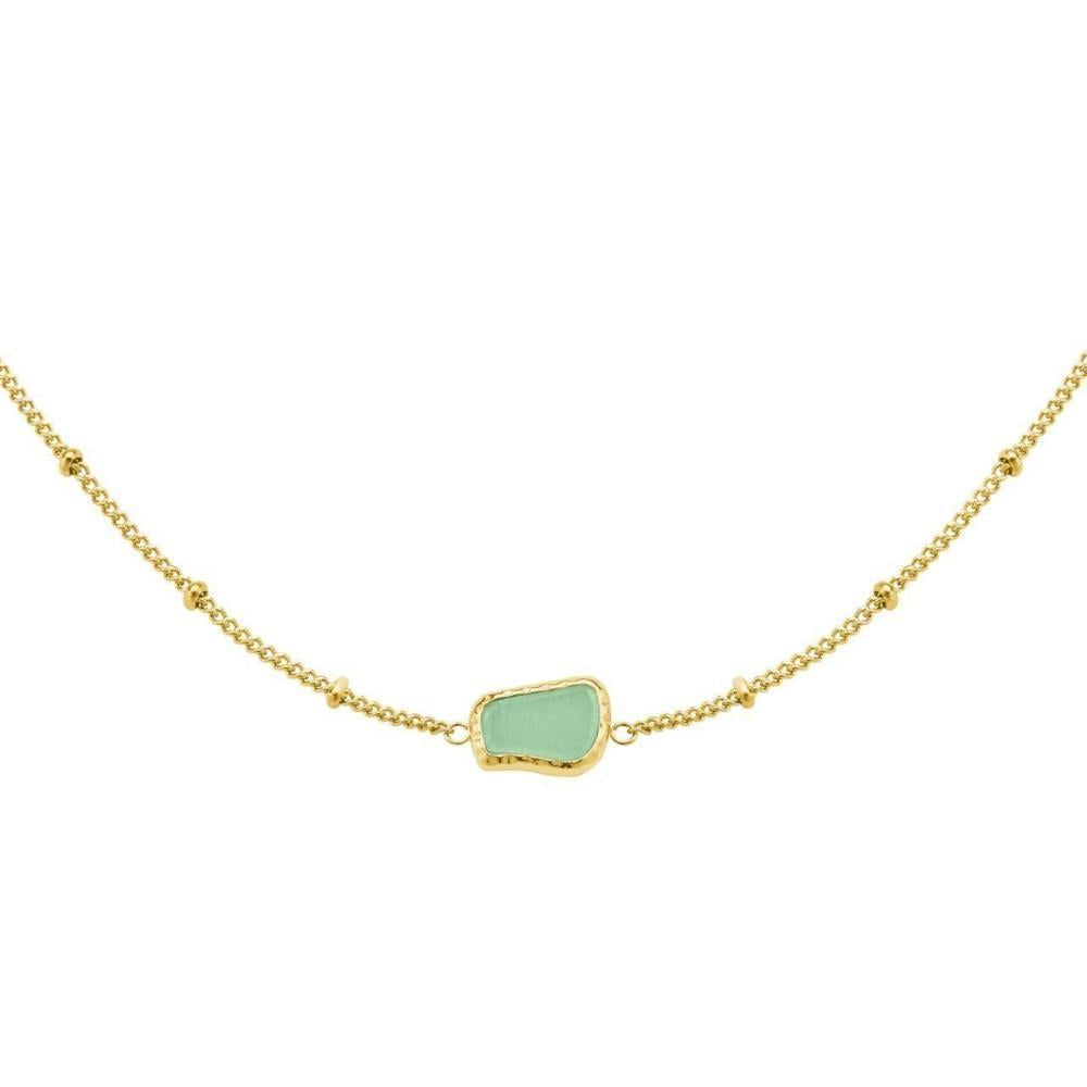 ROSEFIELD Necklace Organic Gemstone Jade Gold JNOGG-J658