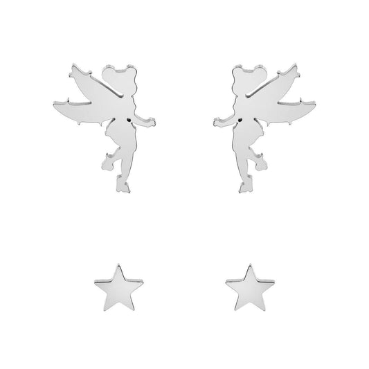 DISNEY Ohrringe TINKER BELL SET Edelstahl Silber