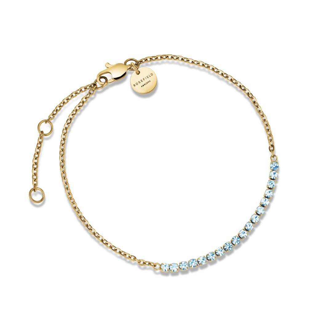 ROSEFIELD Armband Tennis Blau Gold JBTBG-J906