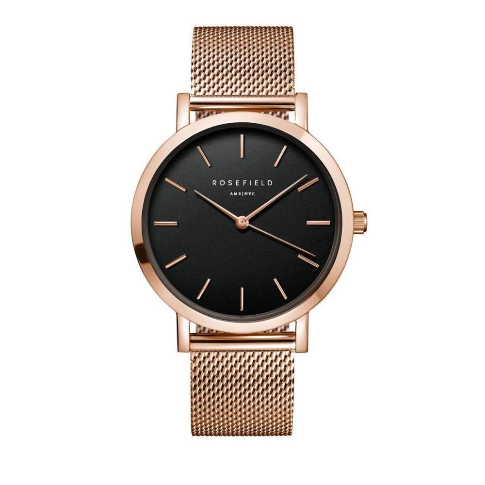ROSEFIELD Damenuhr Mercer Schwarz Rosegold 38mm MBR-M45