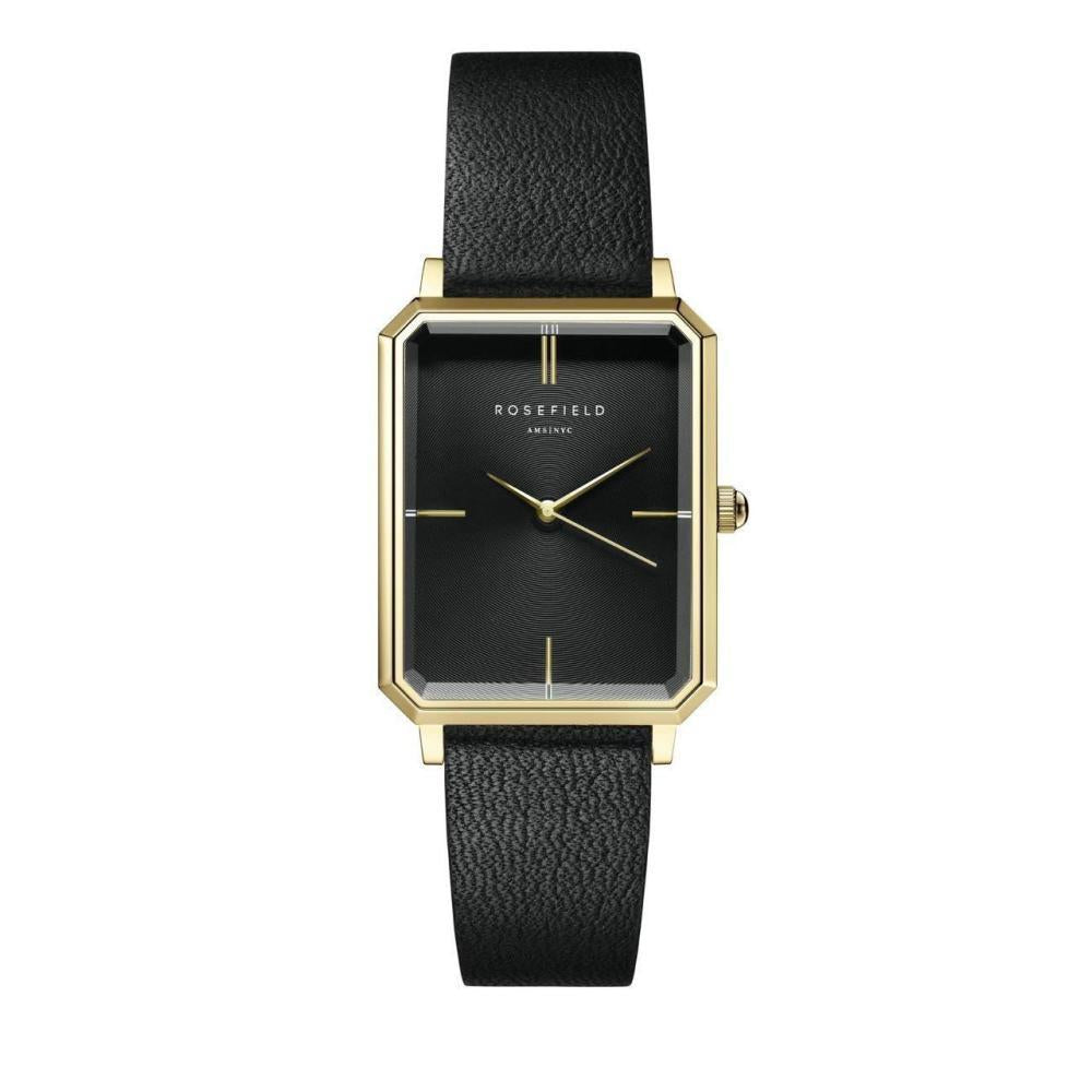 ROSEFIELD women's watch The Elles Black Sunray Black Leather Gold