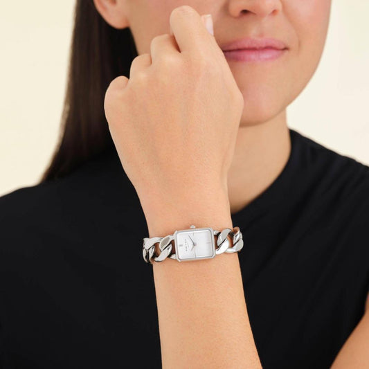 ROSEFIELD Damenuhr STUDIO Octagon XS Kettenuhr Silber eckig SWSSS-O56