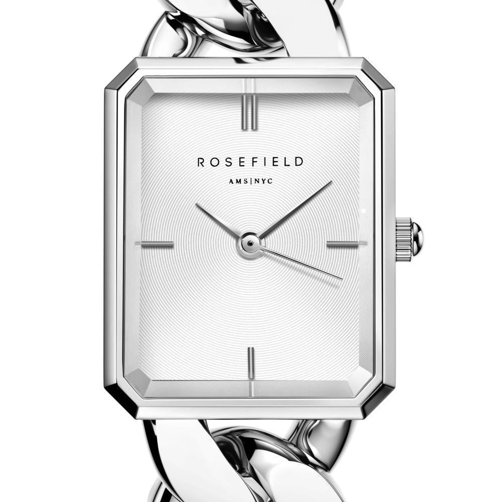 ROSEFIELD Damenuhr STUDIO Octagon XS Kettenuhr Silber eckig SWSSS-O56