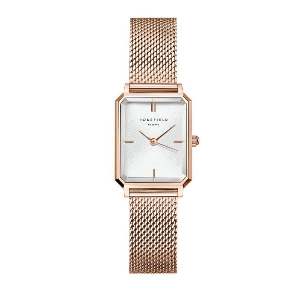 ROSEFIELD Damenuhr Octagon XS Mesh Weiß Rosegold OWRMR-O59