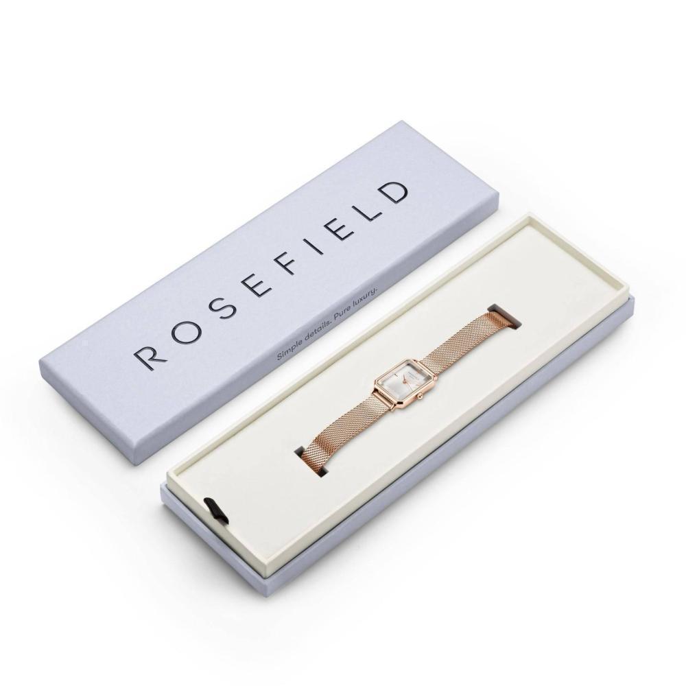 ROSEFIELD Damenuhr Octagon XS Mesh Weiß Rosegold OWRMR-O59