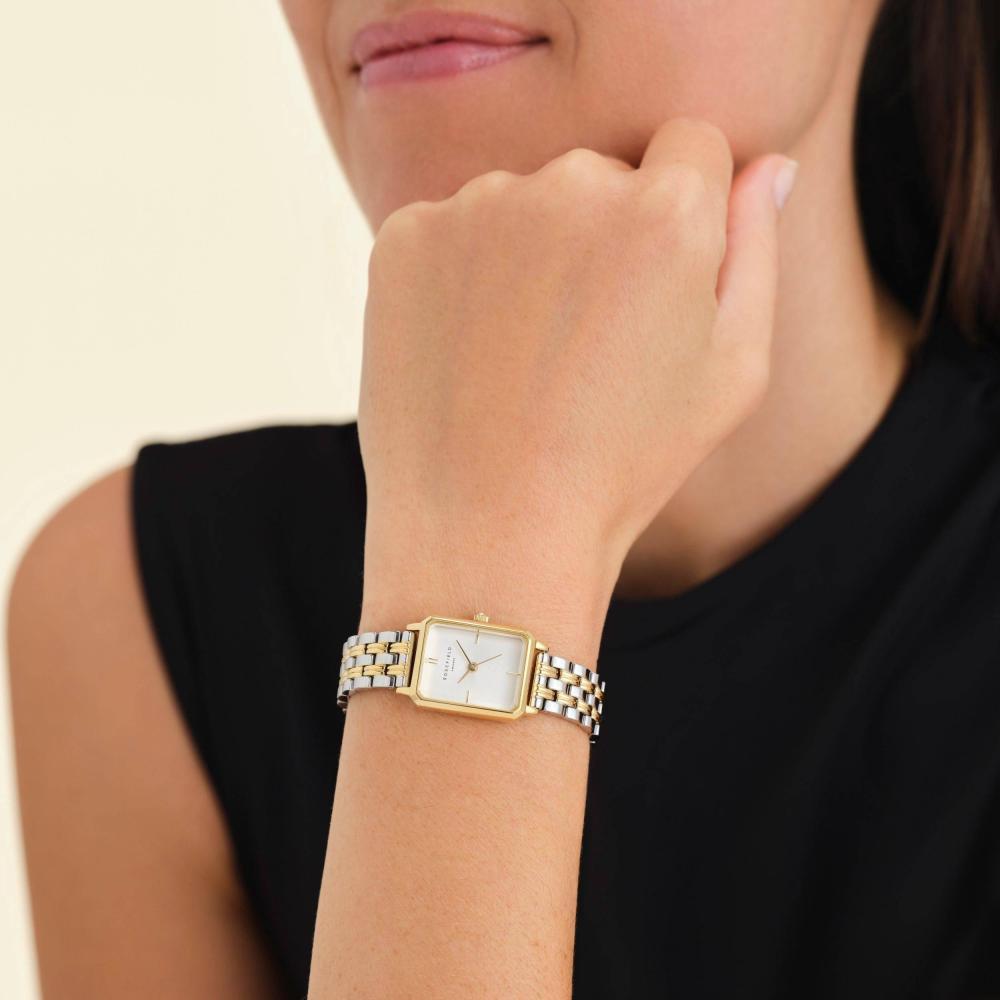 ROSEFIELD Damenuhr Octagon XS Bicolor Silber Gold eckig OWDSG-O62