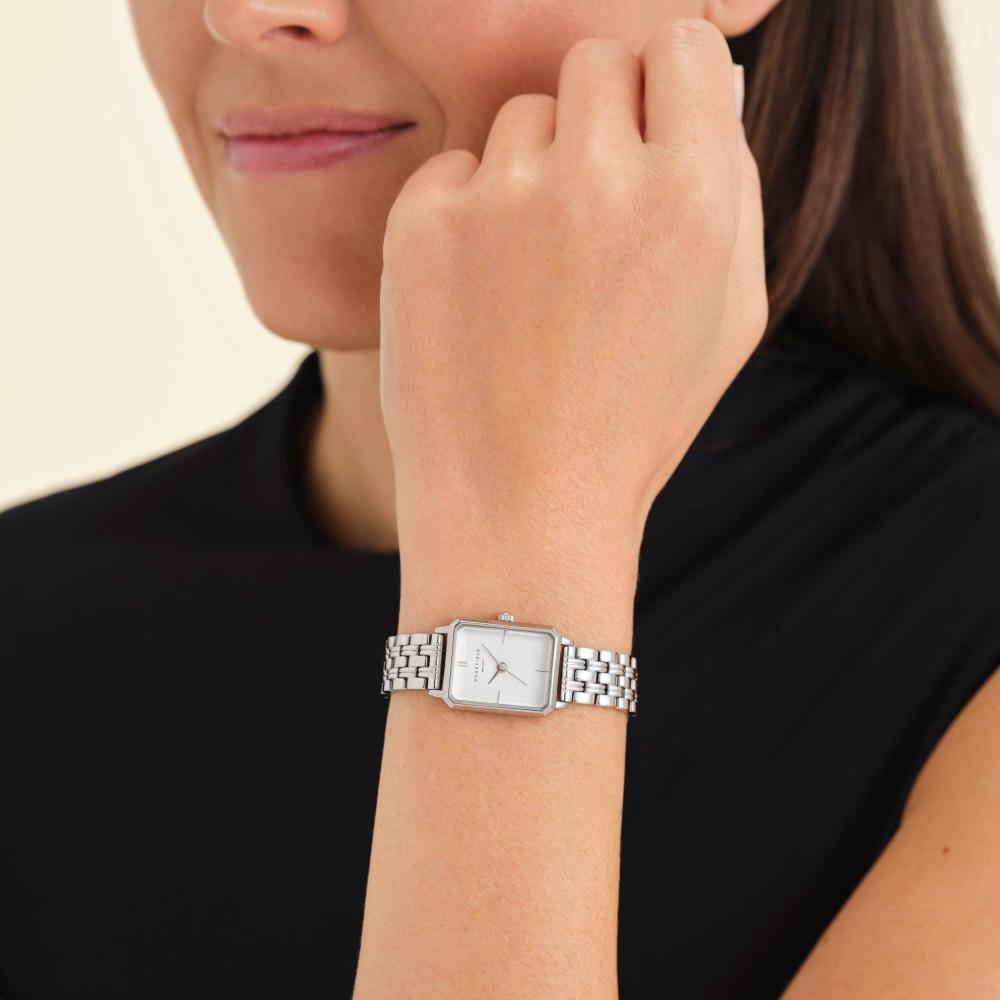 ROSEFIELD Women's Watch Octagon XS White Sunray Steel Silver OWGSS-O63