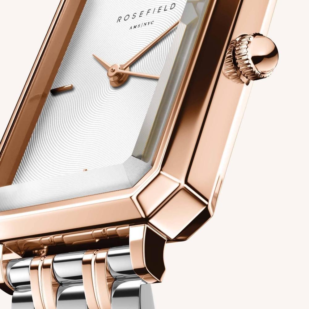 ROSEFIELD Damenuhr Octagon XS Bicolor Silber Rosegold OWRSR-O64