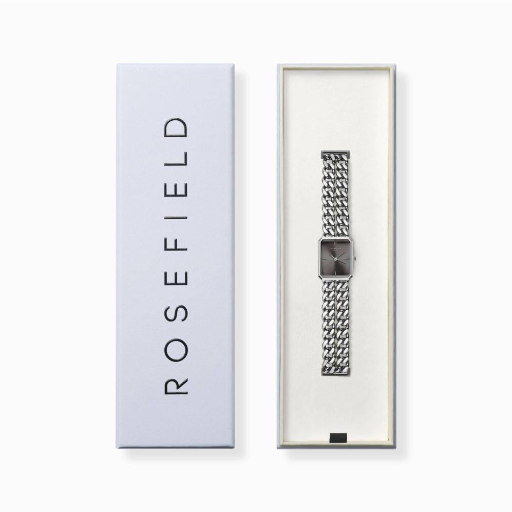 ROSEFIELD Damenuhr Octagon XS Studio Kettenuhr Grau Silber SGSSS-O78