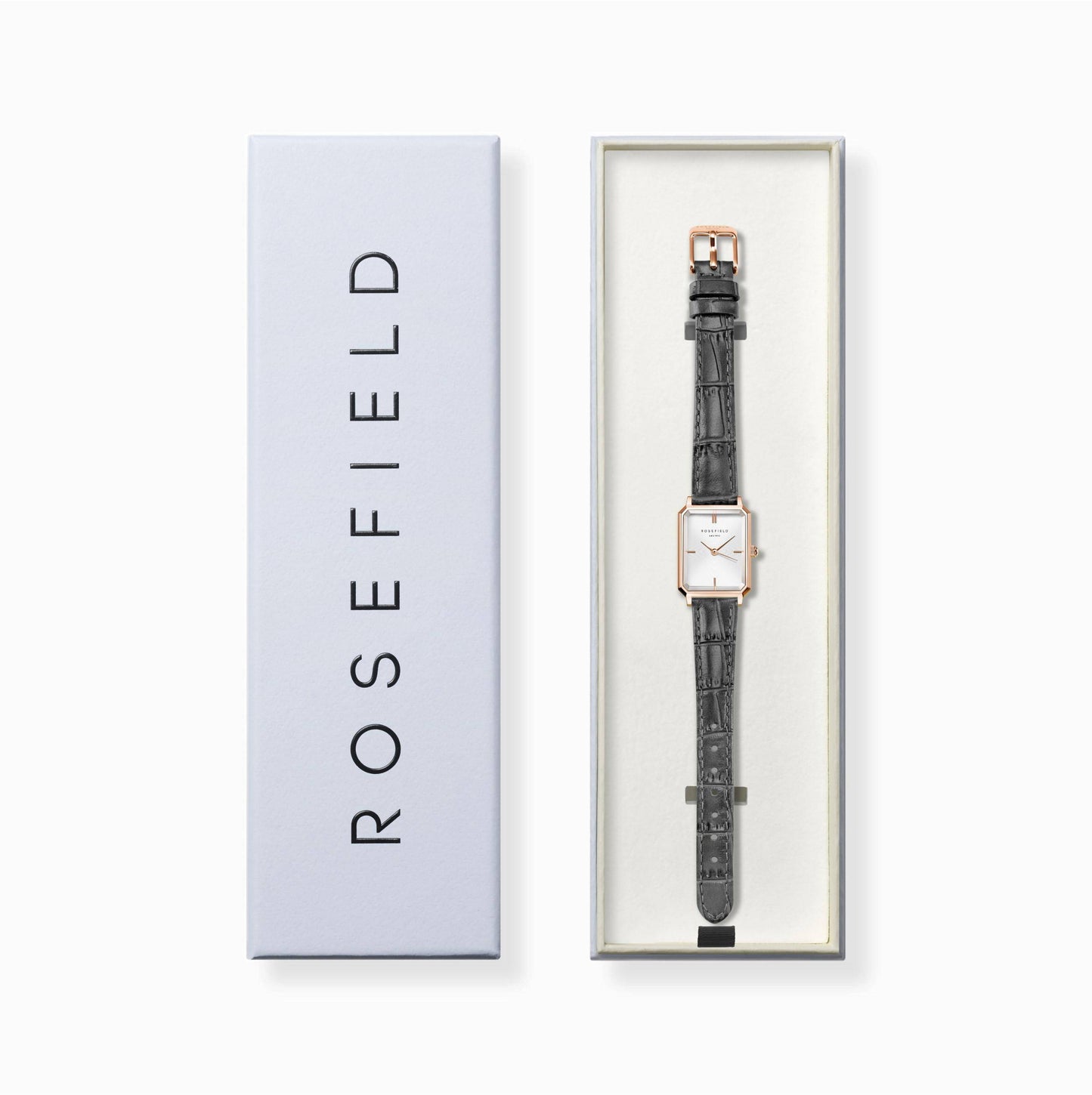 ROSEFIELD Damenuhr Octagon XS White Grey Leather Rose Gold OWGLR-O87