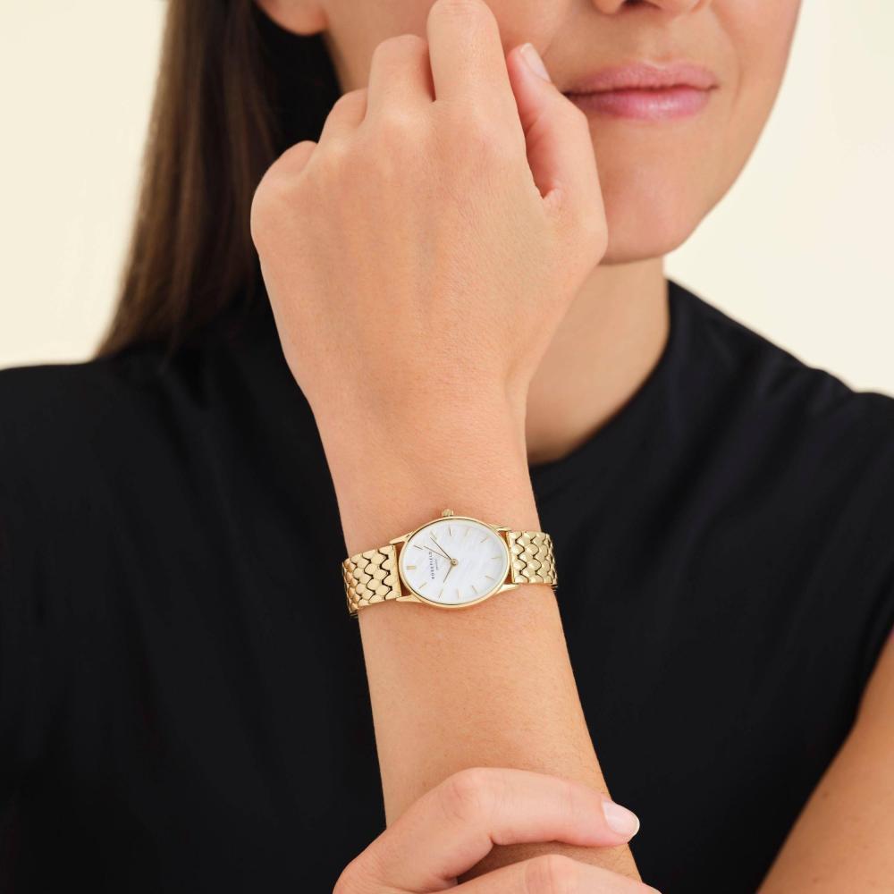 ROSEFIELD Women's Watch The Oval White MOP Steel Gold OWGSG-OV01