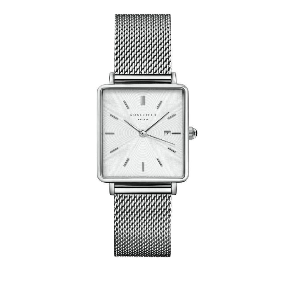 ROSEFIELD Damenuhr  Boxy Silber eckig Mesh QWSS-Q02