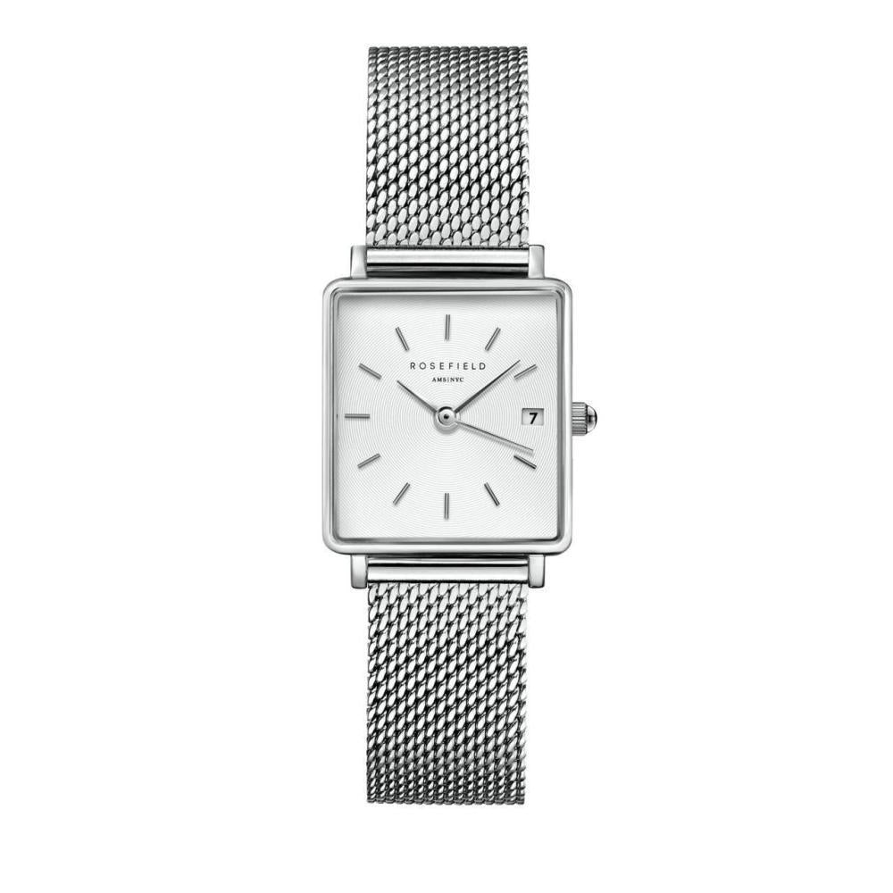 ROSEFIELD Damenuhr Boxy XS Mesh Silber eckig QMWMS-Q038