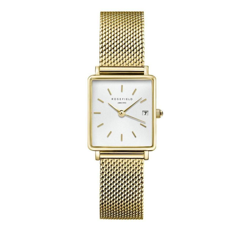 ROSEFIELD Damenuhr Boxy XS Mesh Gold eckig QMWMG-Q039