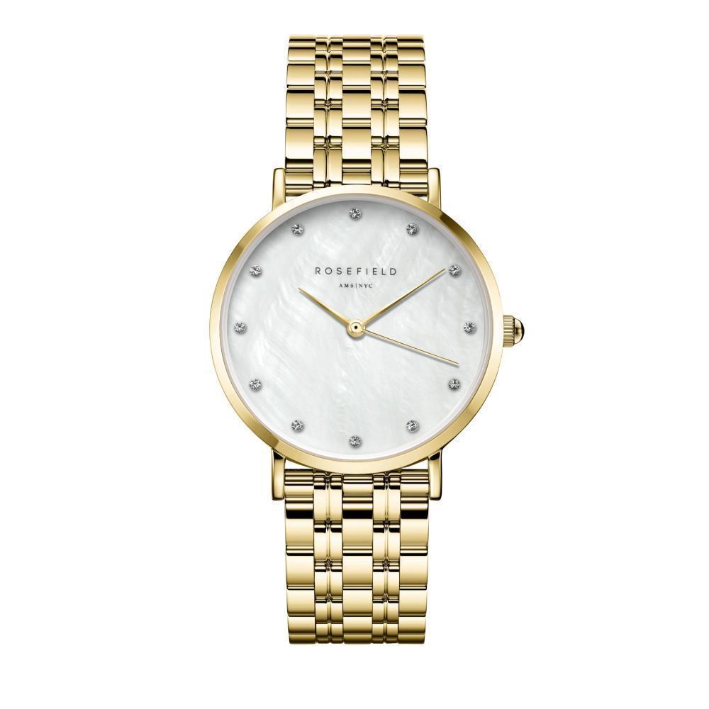 ROSEFIELD Damenuhr Upper East Side Gold Perlmutt Steine UWGSG-U31