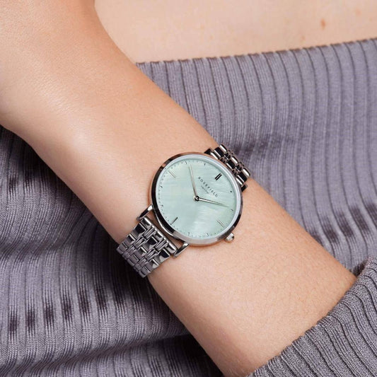 ROSEFIELD Damenuhr Upper East Side Minzgrün Perlmutt Silber UGSSS-U38