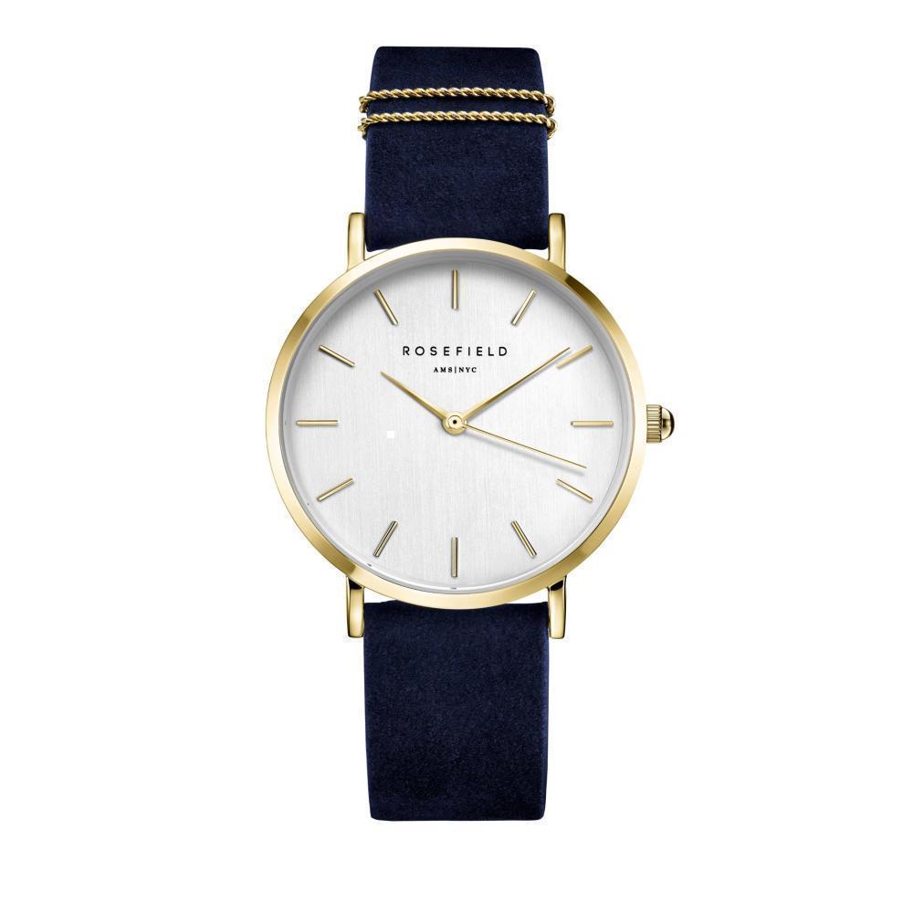 ROSEFIELD Damenuhr West Village Blau Gold Nubuk Leder WBUG-W70