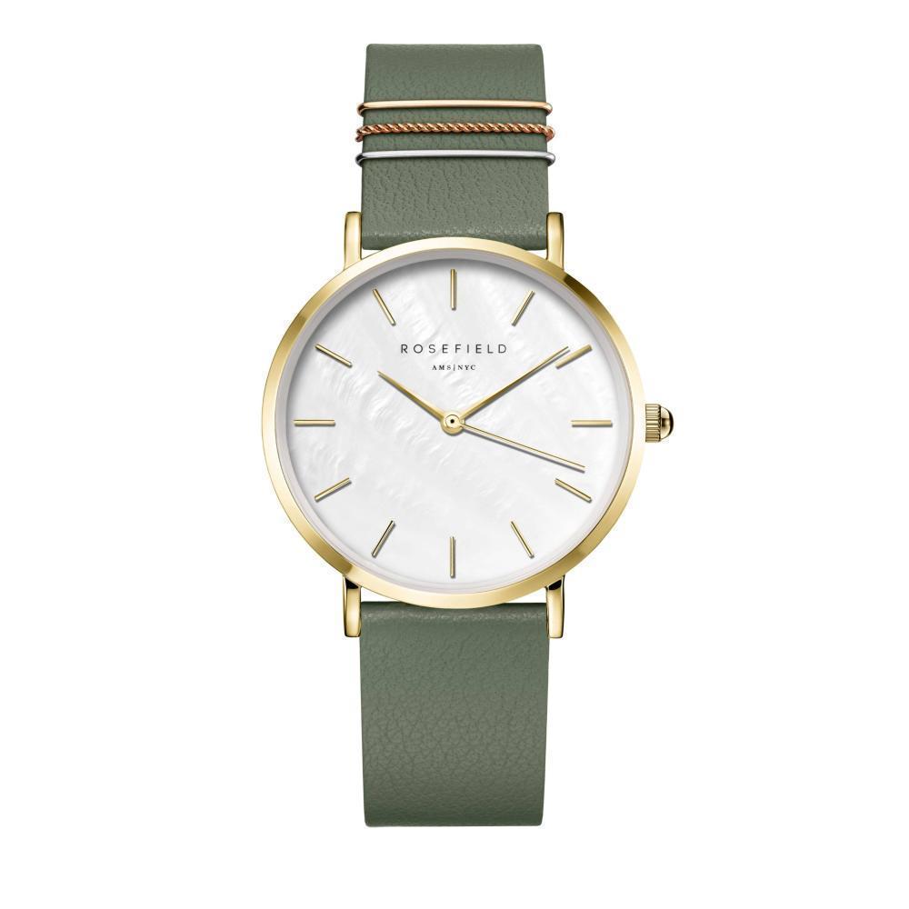 ROSEFIELD Damenuhr  West Village Olivgrün Gold Leder WFGG-W85