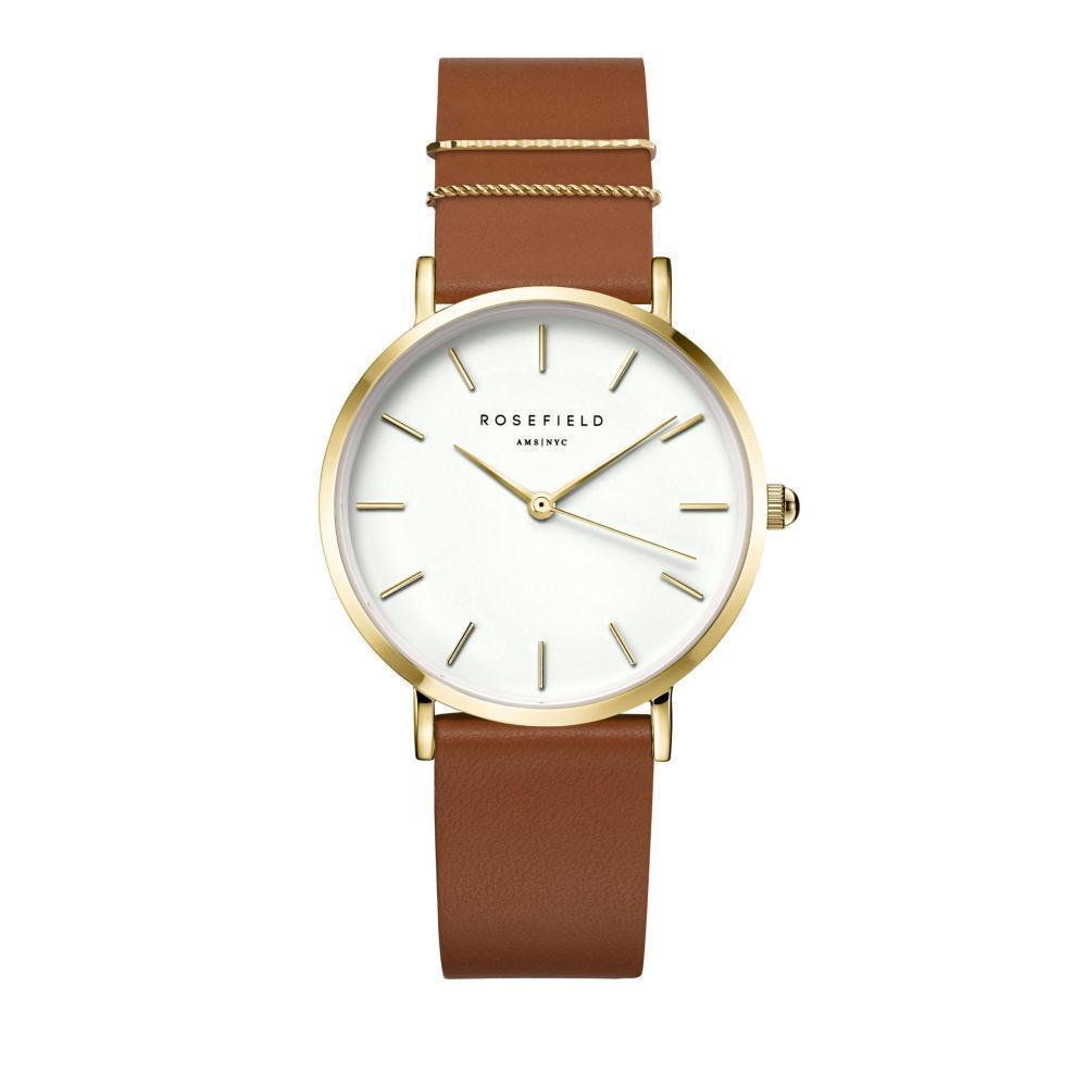 ROSEFIELD Damenuhr West Village Braun-Blush Gold Leder WWCG-W86