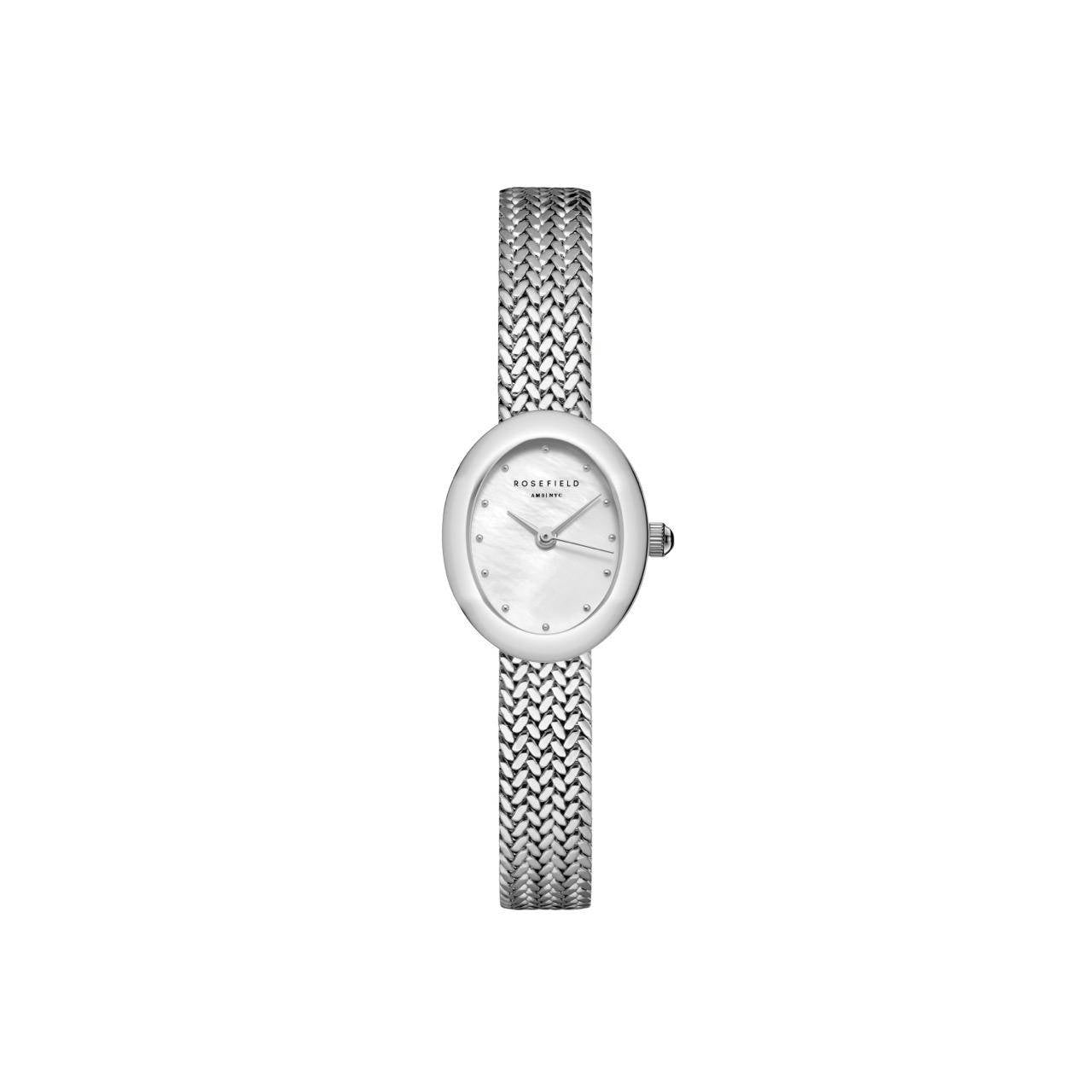 ROSEFIELD Damenuhr Mini Oval Mesh Silber MWSMS-M05