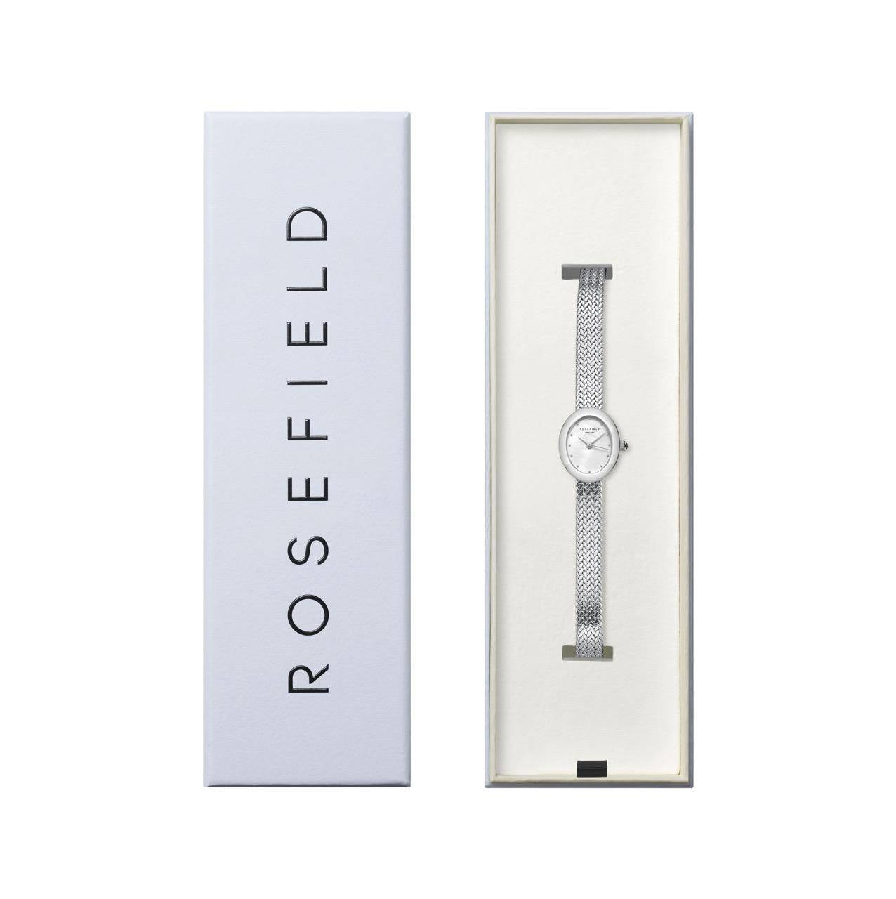 ROSEFIELD Damenuhr Mini Oval Mesh Silber MWSMS-M05