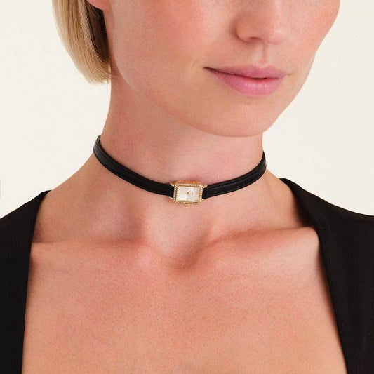 ROSEFIELD Damenuhr Rosefield Studio Edition 05 Leather Choker Gold STWBLG-ST03