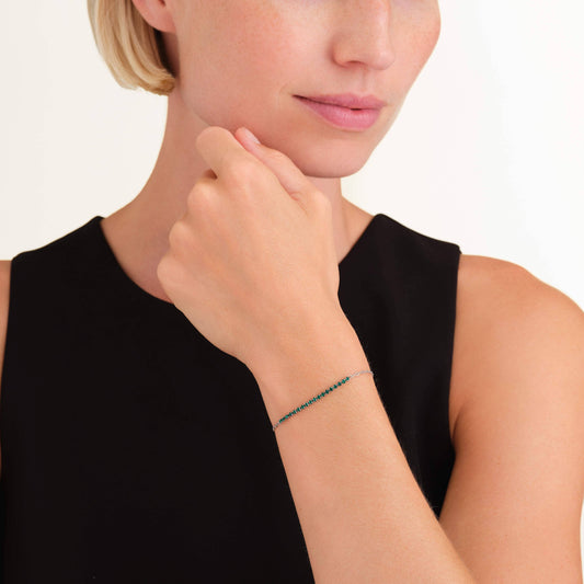 ROSEFIELD Armband Tennis Grün Silber JBTES-J914