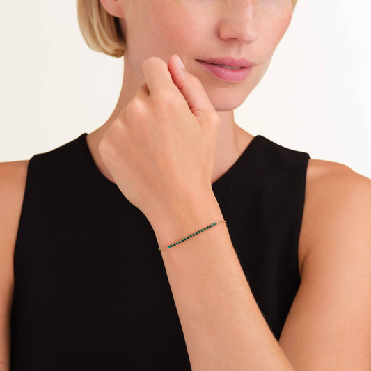 ROSEFIELD Armband Tennis Grün Gold JBTEG-J908