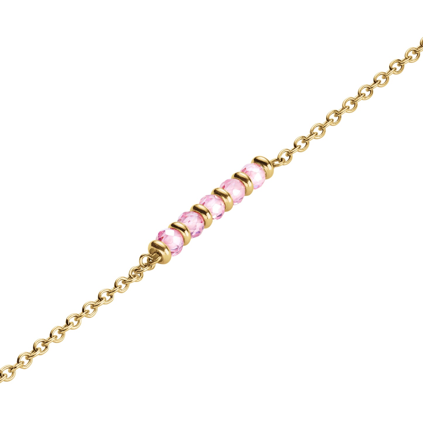 ROSEFIELD Damen Armband Gold Rosa Steine
