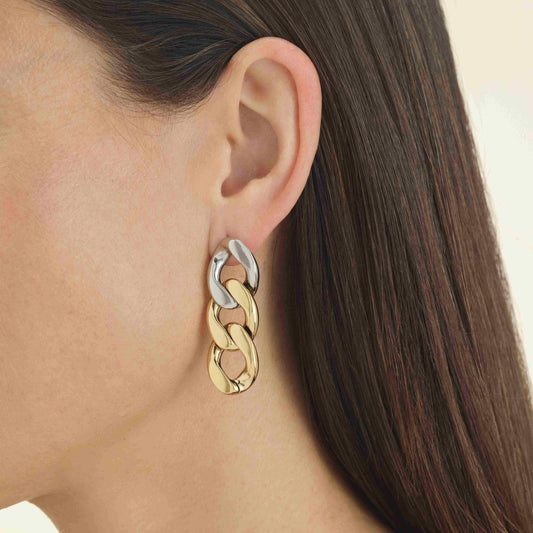 ROSEFIELD Ohrringe Bicolor Kette Gold Silber Edelstahl