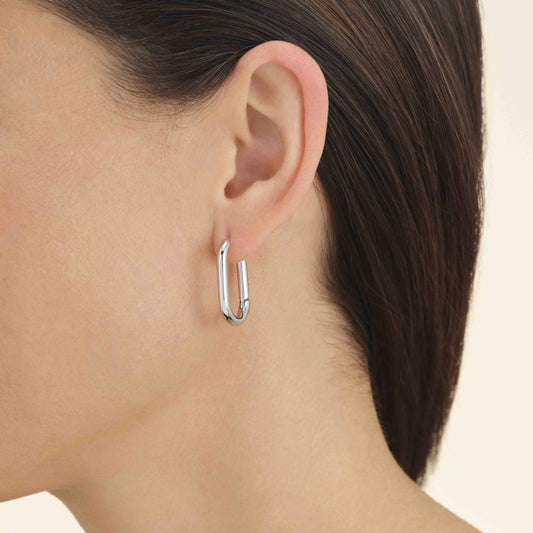 ROSEFIELD Ohrringe Large Oval Hoops Silver