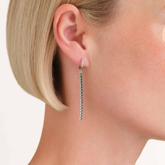 ROSEFIELD Ohrringe Tennis Grün Silber JETES-J926