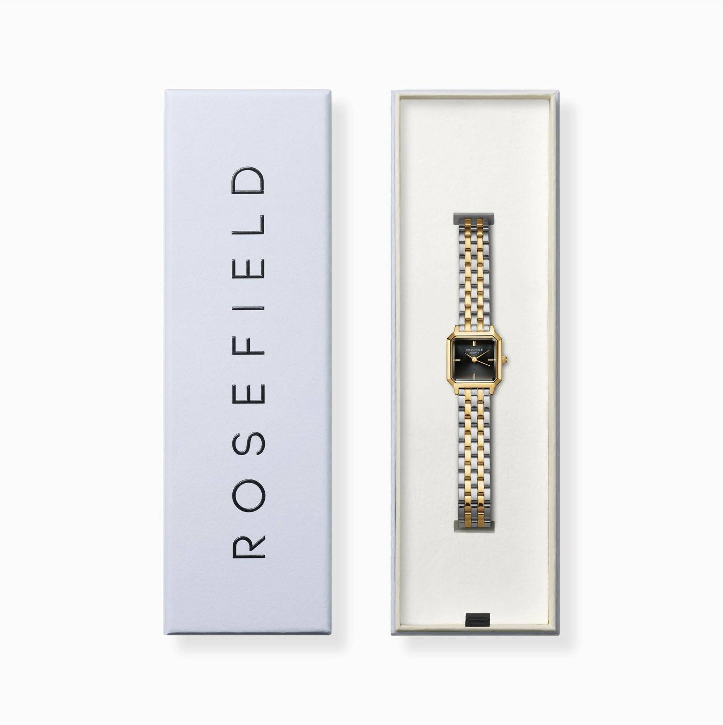 ROSEFIELD Damenuhr BOXELLE Bicolor Schwarz-Gold-Silber