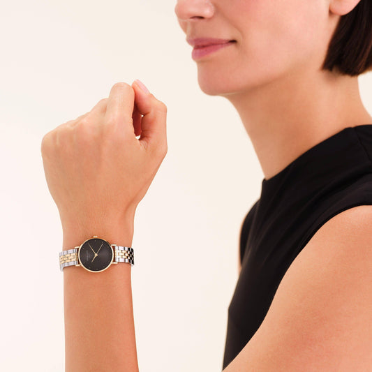 ROSEFIELD Damenuhr SMALL EDIT Bicolor Schwarz-Gold-Silber