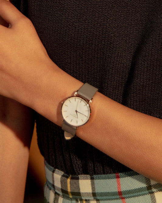 ROSEFIELD Women's Watch The Upper East Side White Gray Caviar Rose Gold UWGCSR-U29