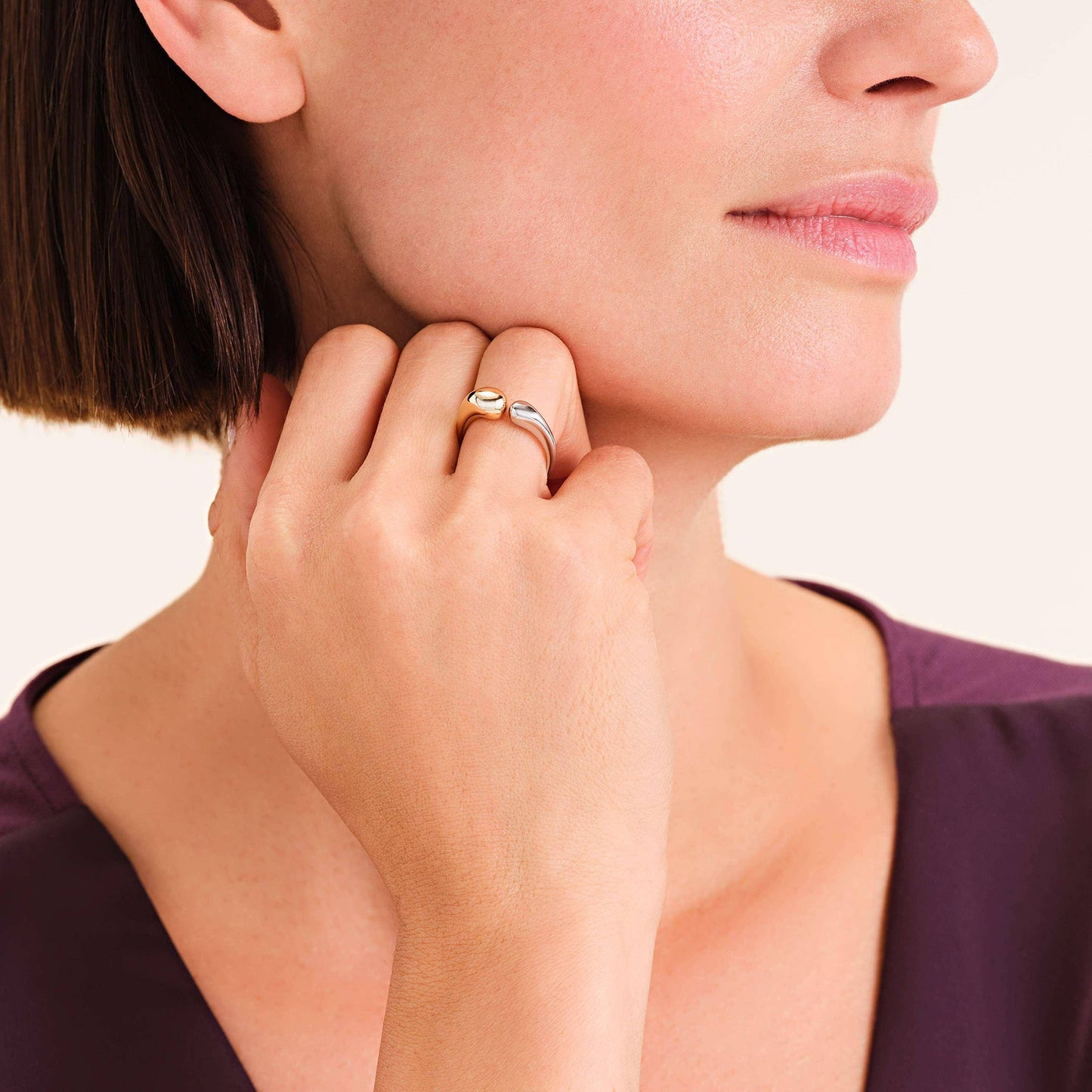 ROSEFIELD Ring Dome Double Bicolor Gold Silber Edelstahl