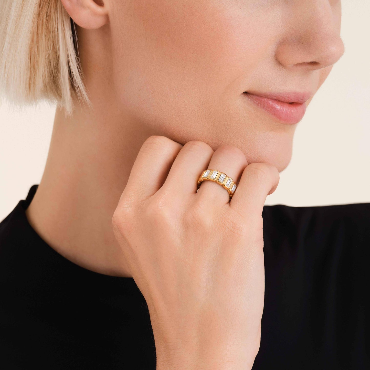 ROSEFIELD Damen Ring Iconic Octagon Edelstahl