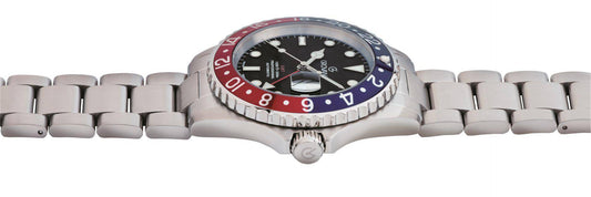 GROVANA Uhr Key West Steel red-blue bez. Metal Black Index 43mm Herren 1572,2135