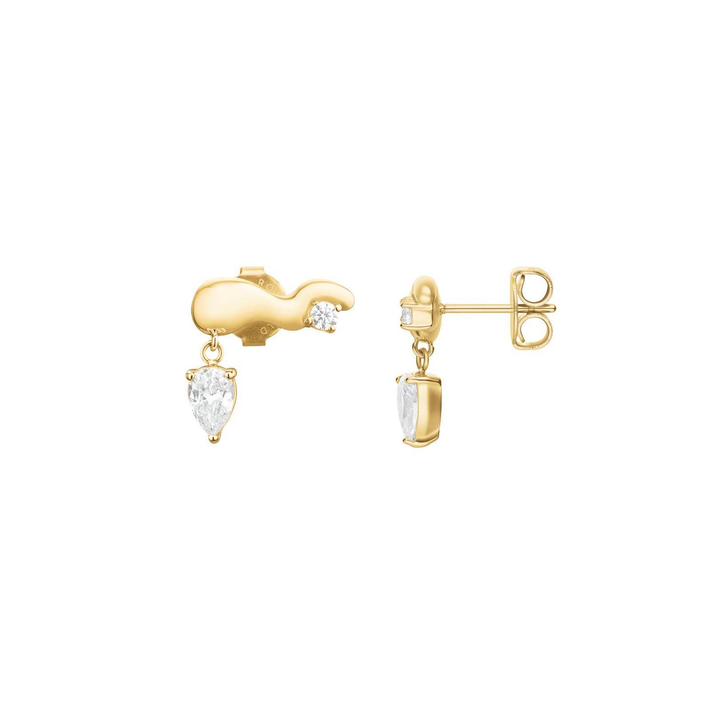 ROSEFIELD Damen Ohrstecker Mix Wave Gold