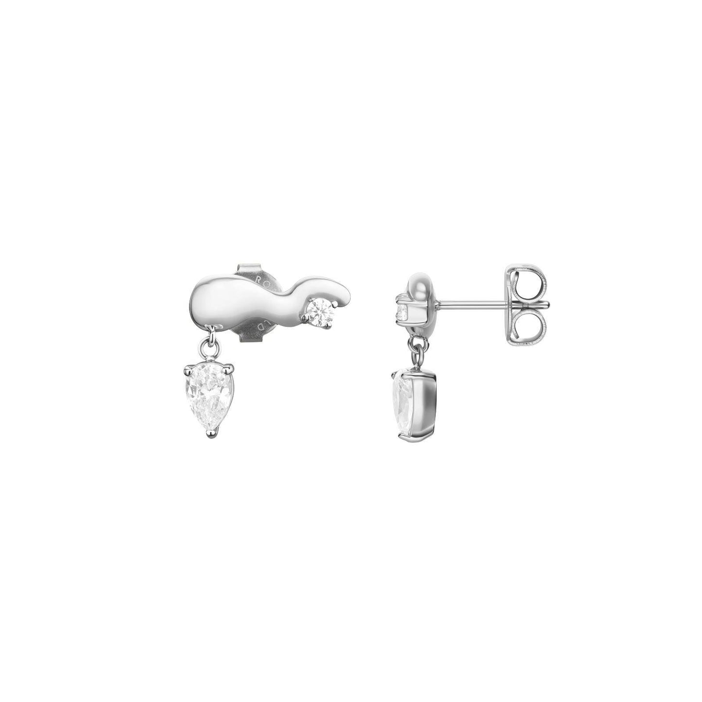 ROSEFIELD Women's Mix Wave Silver Stud Earrings